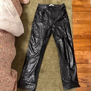 Abercrombie & Fitch Shiny Black Leather Pants